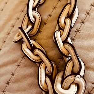 Coach White Leather Covered Strap Short one With Silver Hardware